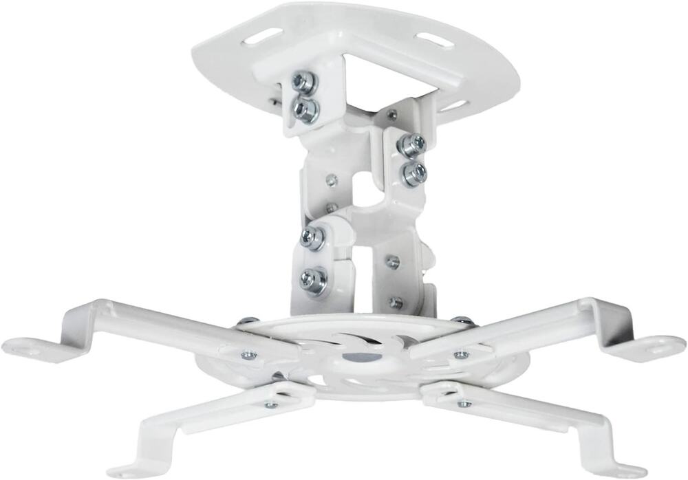 White Universal Adjustable Ceiling Projector Theater Mount Extending Arms Bracke
